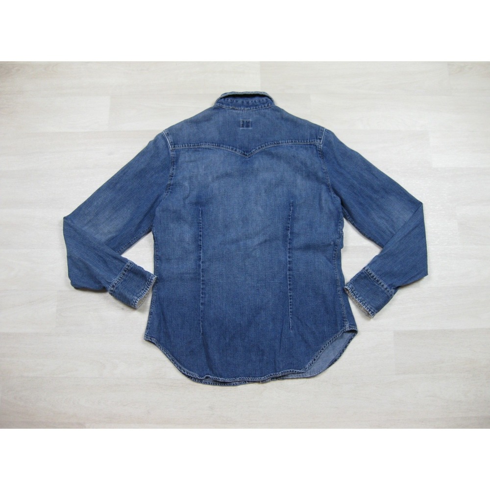 Vintage Y2K GAP Denim Shirt Women's (M) Pearl Snap Long Sleeve Western - Picture 10 of 13
